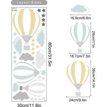 Samolepící dekorace Dětské samolepky na zeď- balónky a mraky | Samolepky na zeď, dětská dekorace - SL605B