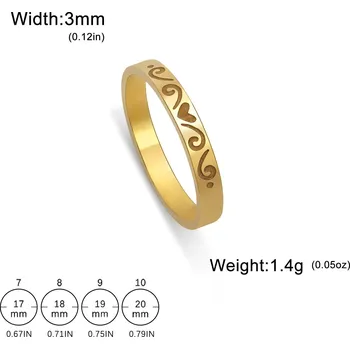 Prsten Prsten srdce ocelový | šperk - Zlato , 9