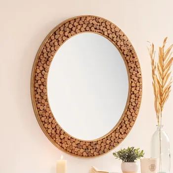 Zrcadlo Atmosphera - Nástěnné zrcadlo ANOKI pr. 99 cm eukalyptus