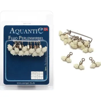 Aquantic obratlík s korálkem a zarážkou Swivel with Stopper Fluo Pearl L, 10ks