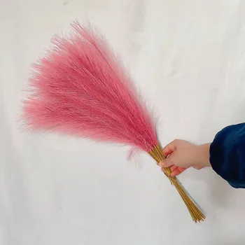 umělá květina 10 ks Pampová tráva boho dekorace do vázy a bytu | umělá květina, dekorace - Růžový