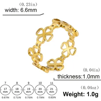 Prsten Prsten čtyřlístek pro štěstí | dámský šperk - Styl A - Zlatá , 9