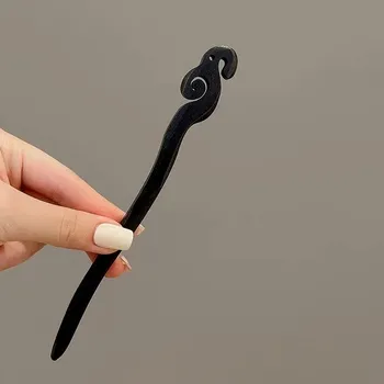 Retro dřevěná jehlice do vlasů pro ženy | dřevěná spona, vlasová ozdoba - 11