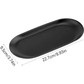 Šperkovnice Nerezový oválný tác na šperky a organizaci | šperkovnice, stolní organizér - velká Černá