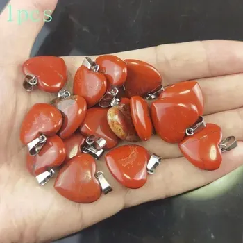 Sběratelství Přírodní krystal srdce reiki | Minerální kámen, šperk 1 ks - Přírodní červený jaspis , 1ks 20x6mm