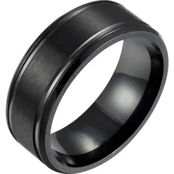Prsten Matný pánský snubní prsten z oceli | pánský prsten, snubní prsten - 801 Černá , 8