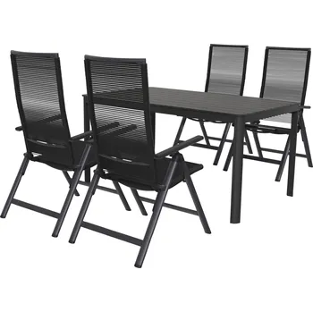Zahradní nábytek LIVARNO home Sada hliníkového zahradního nábytku s křesly Miami, 5dílná, antracitová