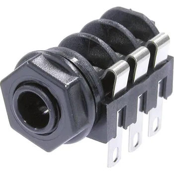 Elektrický konektor Neutrik NMJ6HF-S jack konektor 6.35 mm zásuvka, vestavná horizontální Pólů: 3 stereo černá 1 ks