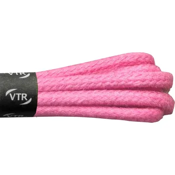 Tkaničky do bot Bavlněné kulaté tkaničky tenké pastelové růžové, délka 60 cm