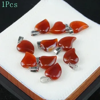 Přívěsek Přívěsek srdce z přírodního kamene | kamenný šperk 1 ks - Přírodní červený achát