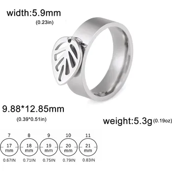 Prsten Ocelový prsten s motivem | dámský šperk - Listová ocel , 9