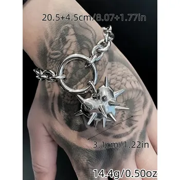 Náušnice Řetízkový šperk s trny a srdcem | Elegantní šperky, módní doplňky - D2134-1