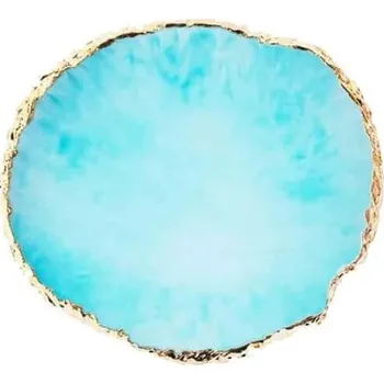 Barevný pryskyřicový podnos na šperky | dekorativní podnos, stolní organizér - Modrý