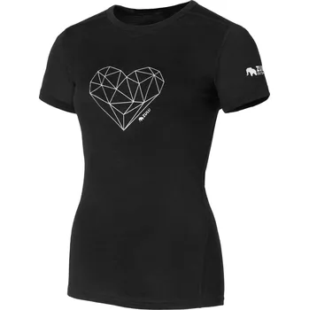 Dámské triko Zulu Merino 160 Short Heart Velikost: L / Barva: černá