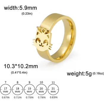 Prsten Ocelový prsten s motivem | dámský šperk - Kočičí zlato-365462 , 9