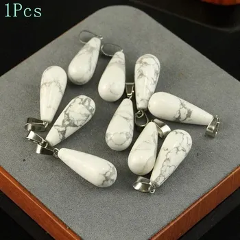 Přívěsek Krystal přívěsek 25x10mm | přívěsek, minerální kámen 1 ks - Přírodní tyrkysová