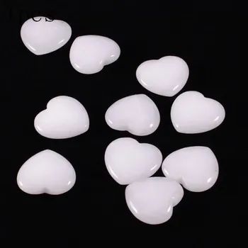 Přírodní kámen Přírodní kámen srdce multicolor | Dekorační krystal 1 ks - přírodní bílý nefrit , 1ks 20x6mm