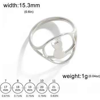 Prsten Ocelový prsten s motivem zvířete | dámský šperk - 1 Cat Steel , 11