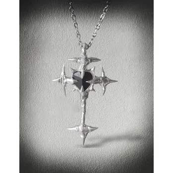 Náhrdelník Náhrdelník s křížem a zirkonem | Dámský přívěsek, gotický šperk** - C5027-4