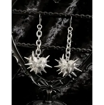 Náušnice Řetízkový šperk s trny a srdcem | Elegantní šperky, módní doplňky - B7375-1