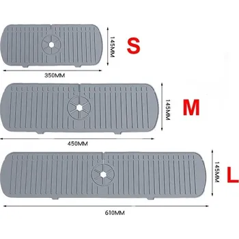 Organizace kuchyně Silikonová odkapávací podložka pod baterii | kuchyňské vybavení 1 ks - Šedá , L