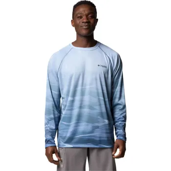 Pánské tričko Columbia Super Terminal Tackle PFG Fade LS M 2120971464 - collegiate navy/obsidian f M