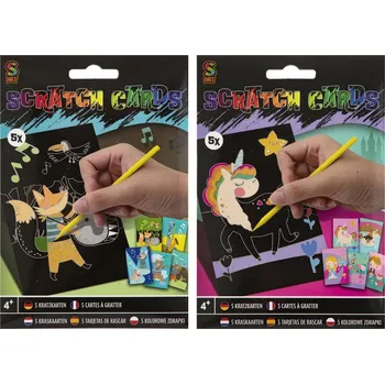 omalovánky Vyšrabávací obrázky na kartičce 5 ks