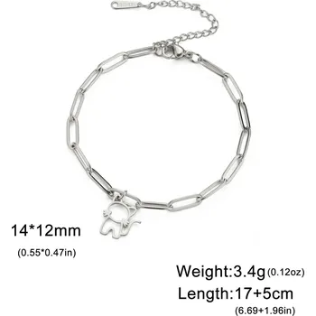 Náramek Cazador náramek s kočkou ocelový | dámský šperk - Řetízek na kancelářské sponky-S