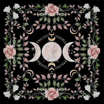 ubrus Metatronova krychle tarotový ubrus | věštecký ubrus, esoterický ubrus - E , 60X60 cm