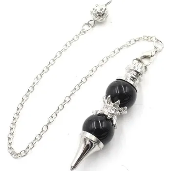 Křišťálové kyvadlo pro věštění a energii | věštecké pomůcky - Černý obsidián