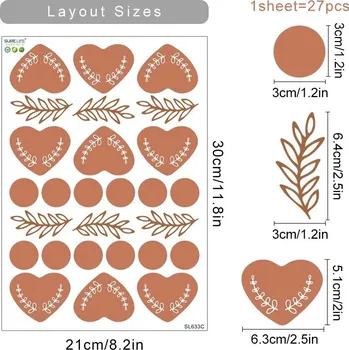Samolepící dekorace Barevné samolepky srdce na zeď | dětské dekorace, samolepicí dekorace - SL633C