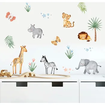 Samolepící dekorace Samolepka žirafa na zeď pro dětský pokoj | dětská dekorace, nálepka zvířata