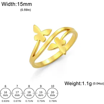 Prsten Cazador ocelový prsten motýl | dámský šperk - Zlato , 10