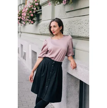 Dámská halenka Slavnostní halenka s naducanými rukávy Rosa růžová Velikost: XL