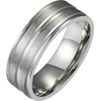Prsten Matný pánský snubní prsten z oceli | pánský prsten, snubní prsten - Stříbro 814 , 12