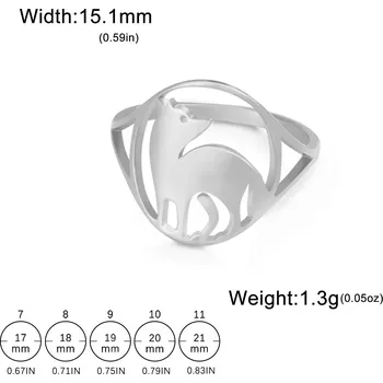 Prsten Ocelový prsten s motivem zvířete | dámský šperk - 14 Pes Steel , 9
