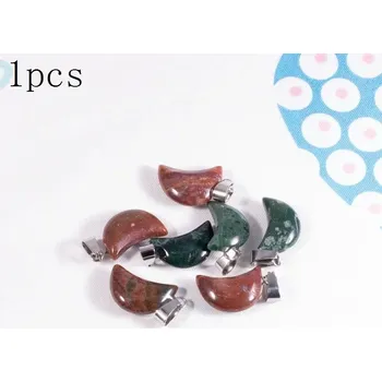 Přívěsek Přívěsek z přírodního kamene tvar měsíc 18x13 mm | amulet, krystal 1 ks - Přírodní achát indický