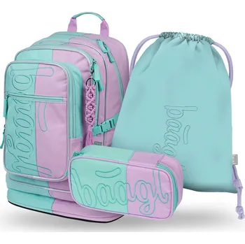 Set školních potřeb Školní batohový 3-dílný set BAAGL CUBIC - Sweet (batoh, penál, sáček)