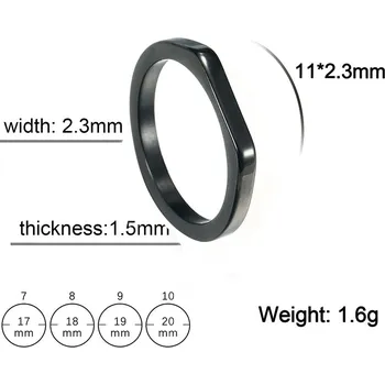 Prsten Nerezový prsten pro muže i ženy | šperky - 2,3 mm černá , 8