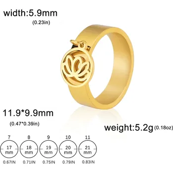 Prsten Ocelový prsten s motivem | dámský šperk - Lotosové zlato , 7