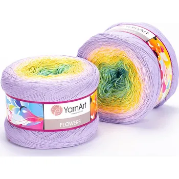 Yarn Art příze Flowers 285 mentolová, slunečnicová a lila