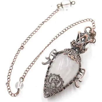 Sběratelství Kyvadlo z přírodního kamene pro věštění | věštecký nástroj - Skalní krystal 1