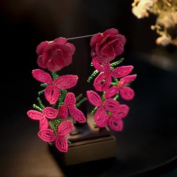 Náušnice Luxusní perlové visací náušnice | dámské náušnice, designové šperky - HE9295-1