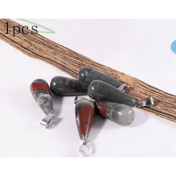 Přívěsek Krystal přívěsek 25x10mm | přívěsek, minerální kámen 1 ks - Přírodní krvavý kámen