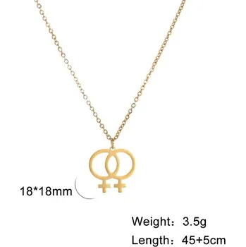 Náhrdelník Lesbický choker s přívěskem | módní náhrdelník - Zlatá barva