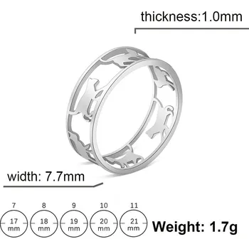 Prsten Kočičí prsten nerezový | dámské šperky - Barva oceli , 7