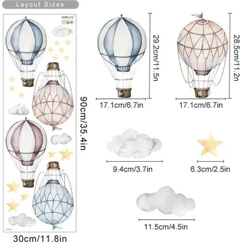Samolepící dekorace Dětské samolepky na zeď- balónky a mraky | Samolepky na zeď, dětská dekorace - SL610A
