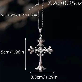 Náhrdelník Náhrdelník s křížem a zirkonem | Dámský přívěsek, gotický šperk** - C3889-1