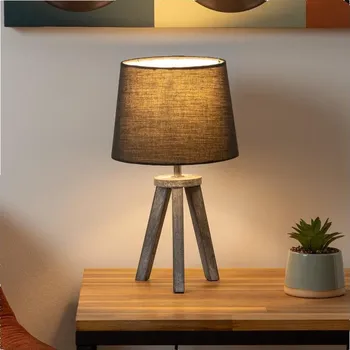 Lampička Atmosphera - Stolní lampa MINI 1xE14/25W/230V borovice/šedá