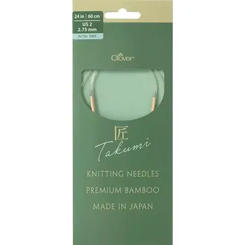 Jehlice Clover kruhové otočné fixní jehlice Pro Takumi 60cm 2,75mm (Clover Circular knitting needles PRO Takumi)